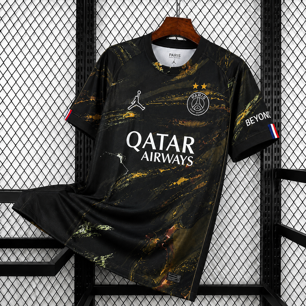 Maillot PSG deux Étoiles ( Éditions noir )